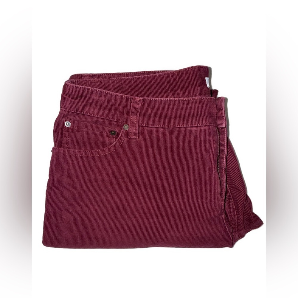 Garnet Hill Maroon Burgundy Corduroy Pants Organic Cotton 10 Petite - Picture 4 of 14